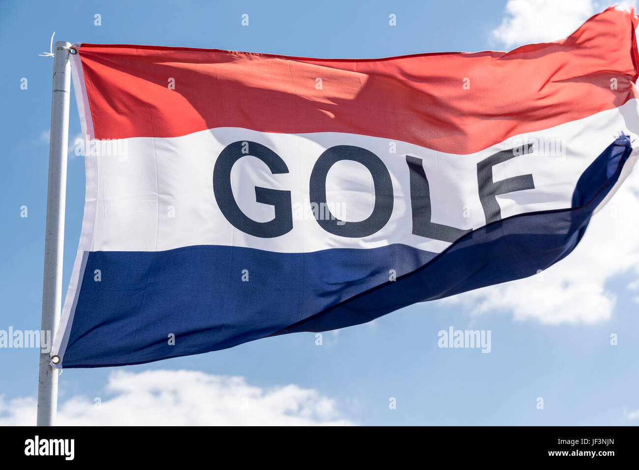 Niederlande Fahne mit Golf in den weißen Bereich gedruckt Stockfoto