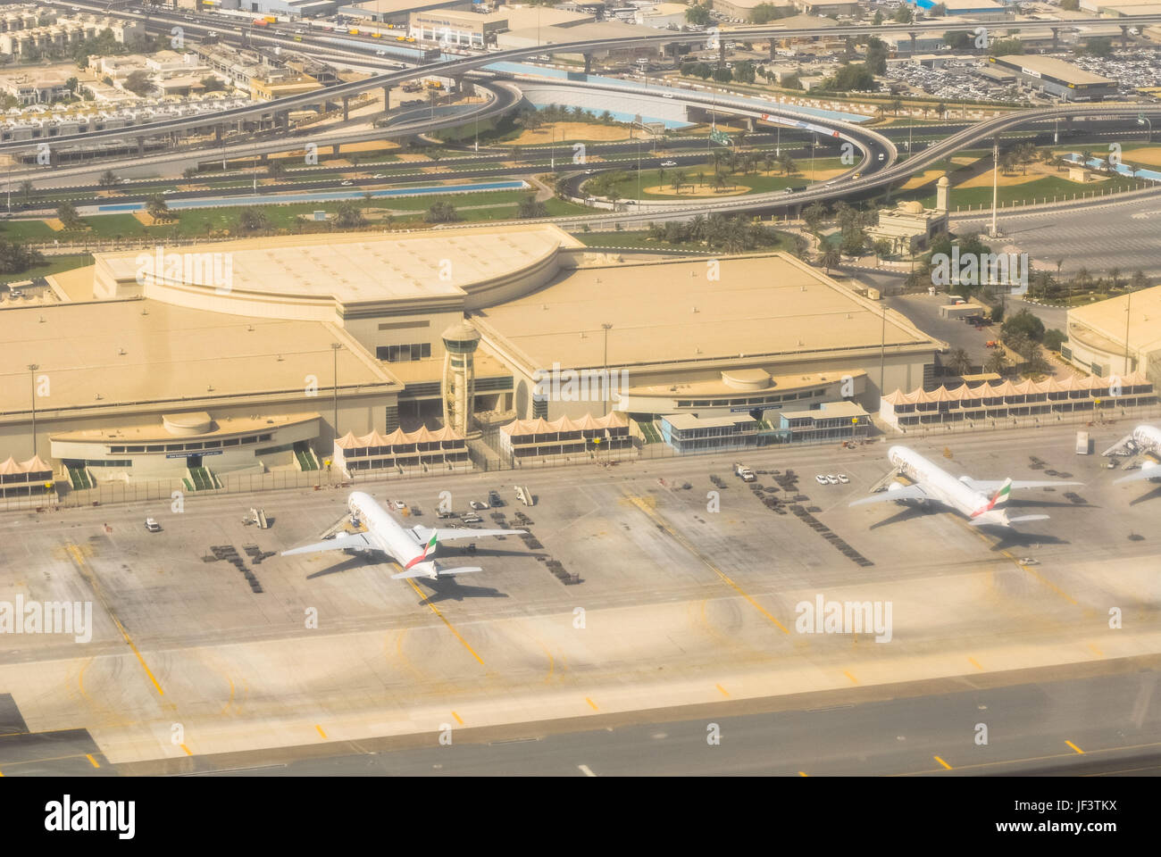 Luftbild Vom Flughafen Dubai Vae Stockfotografie Alamy