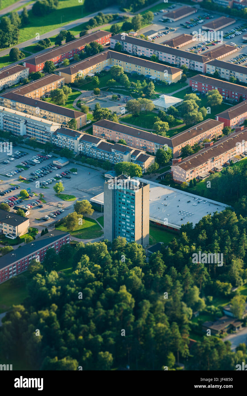 Antenne wetteifern, Häuser Stockfoto