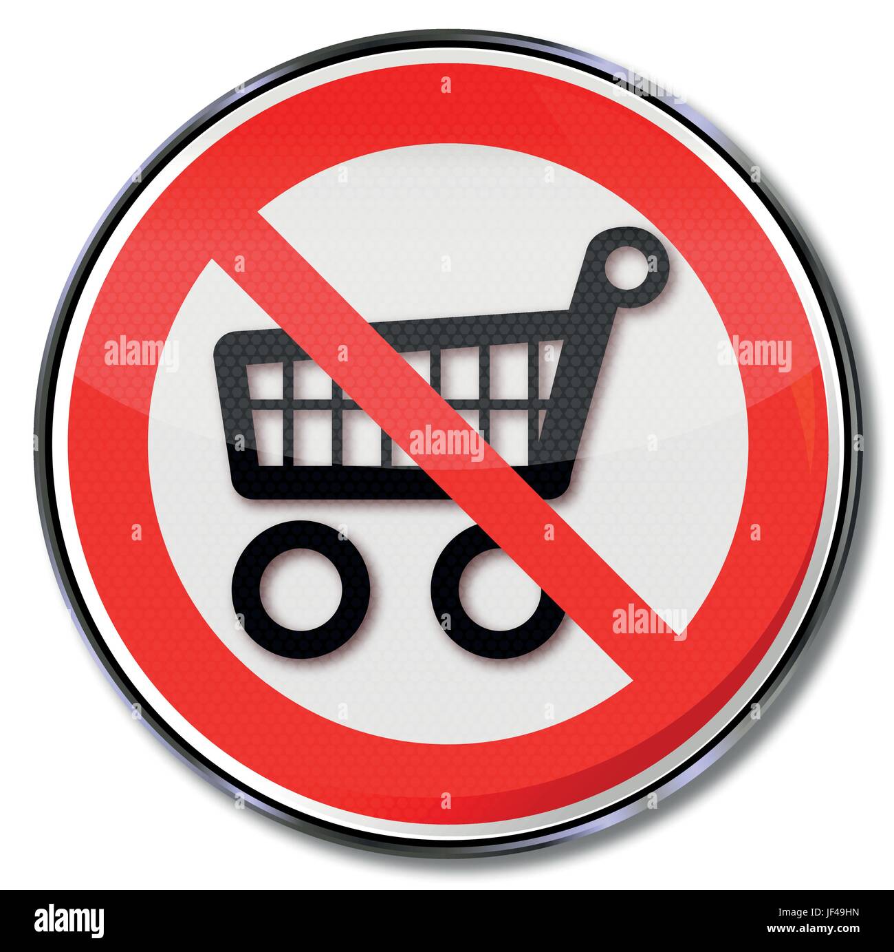 Verbotsschild für Shopping Carts und Shopping Stock Vektor