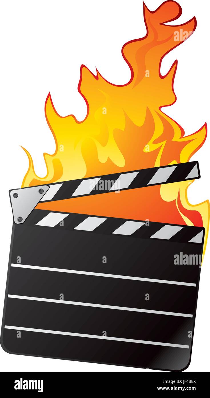 heiß, Feuer, Brand, Flamme, Flammen, Logo, Film, Bewegung, Verschiebung, Stock Vektor