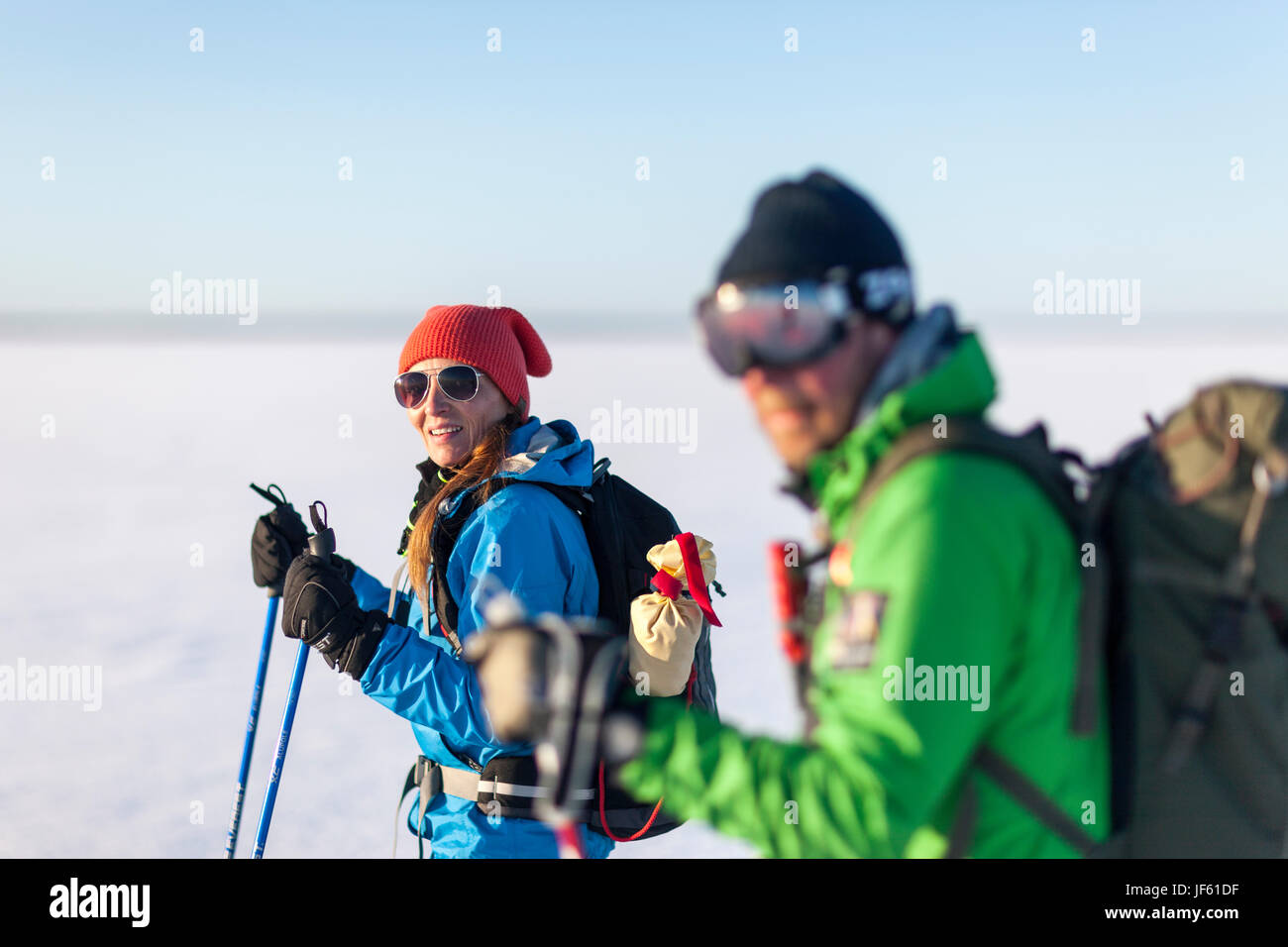 Paar Ski Stockfoto