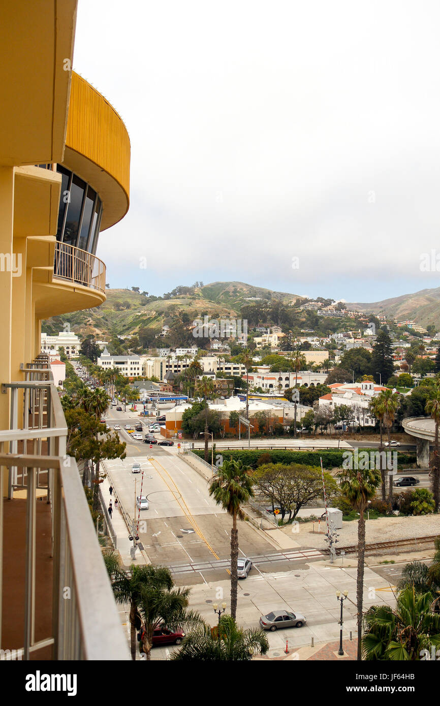 Blick vom Balkon auf das Crowne Plaza Ventura Beach, Ventura, Kalifornien, USA, Nordamerika Stockfoto