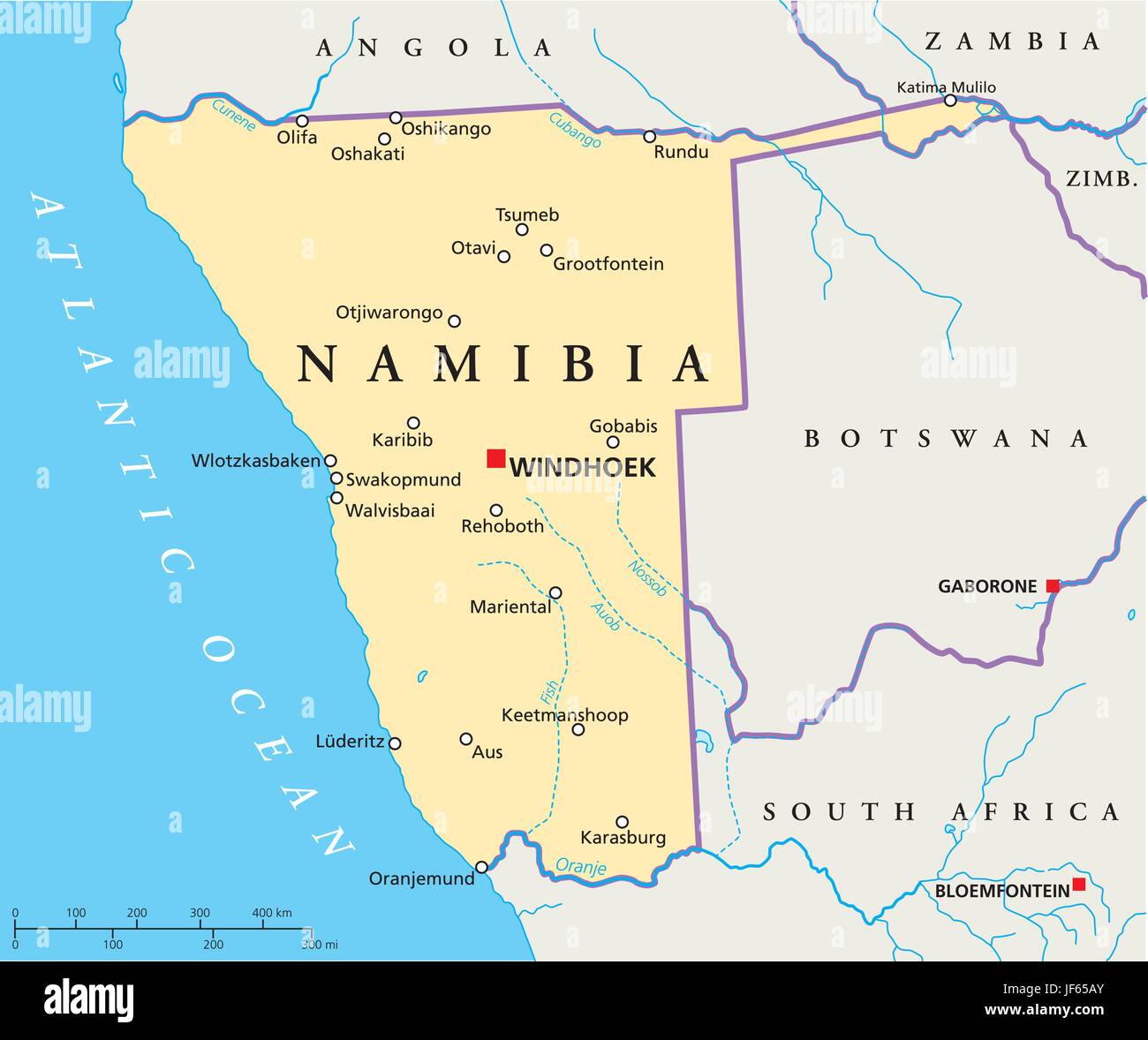 Namibia, Karte, Atlas, Karte der Welt, Reisen, Wüste, Ödland, Afrika, Stock Vektor