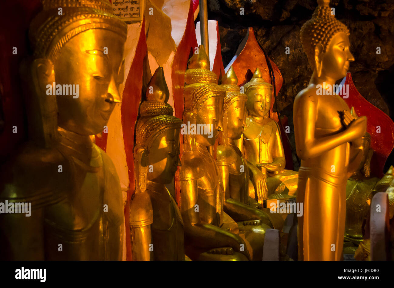 Buddha-Statuen, Bilder, Pindaya Höhlen, Myanmar, Stockfoto