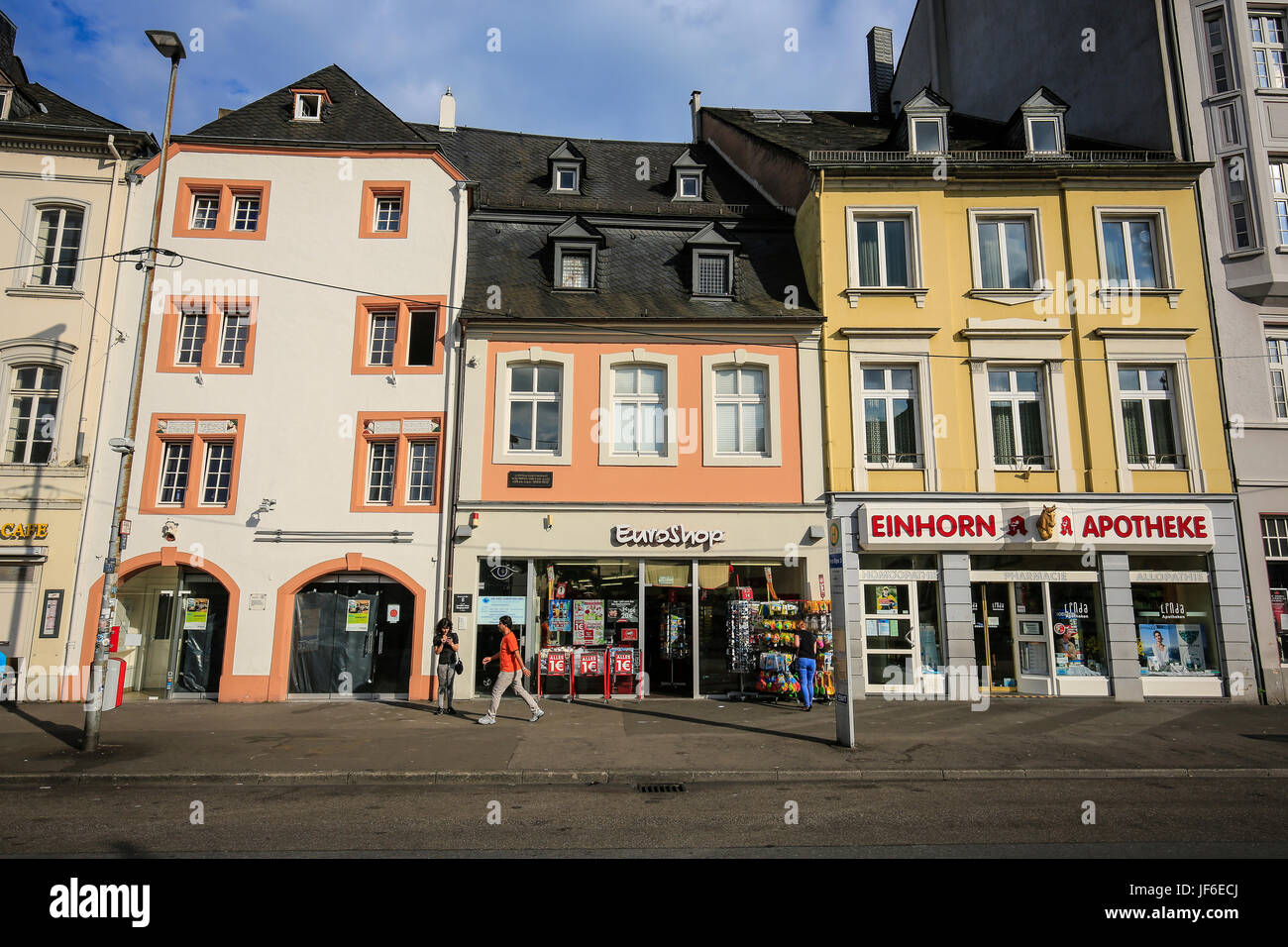 Karl-Marx-Haus, heute ein Euro shop, Trier, Rheinland-Pfalz, Deutschland, Europa, Wohnhaus von Karl Marx, Heute Ein Euroshop, Trier, Rheinland-Pfalz, Stockfoto