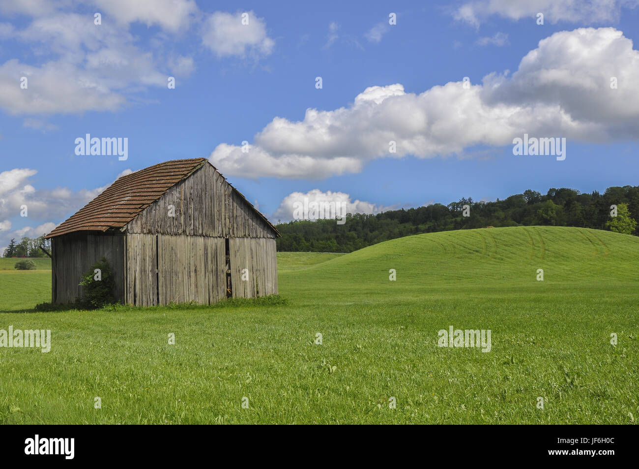 Hügelige Landschaft in der Nähe Sittenhardt, Deutschland Stockfoto