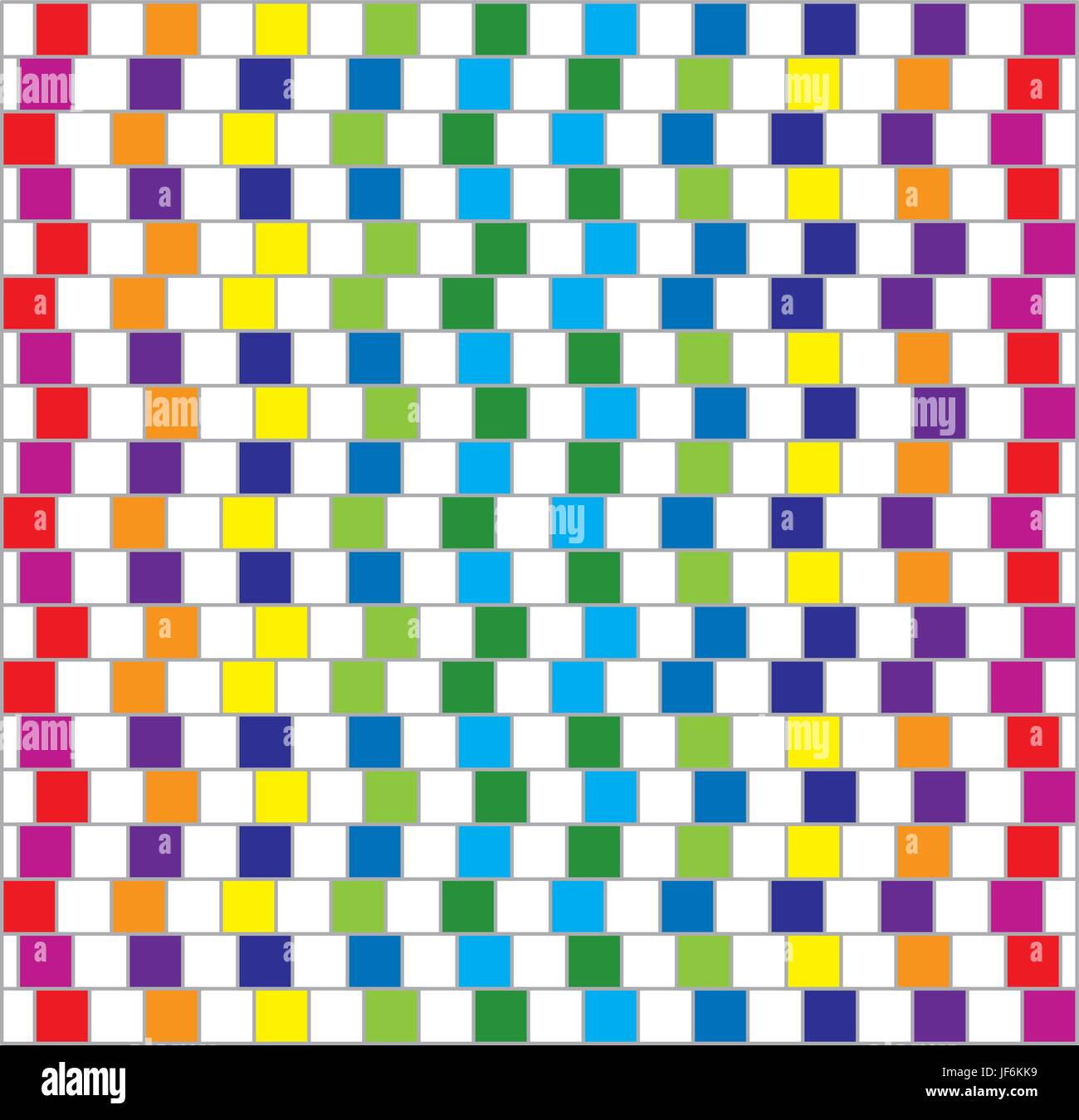 Illustration, Regenbogen, Muster, Quadrate, Matrix, Vektor, Sequenz, bunt, Stock Vektor