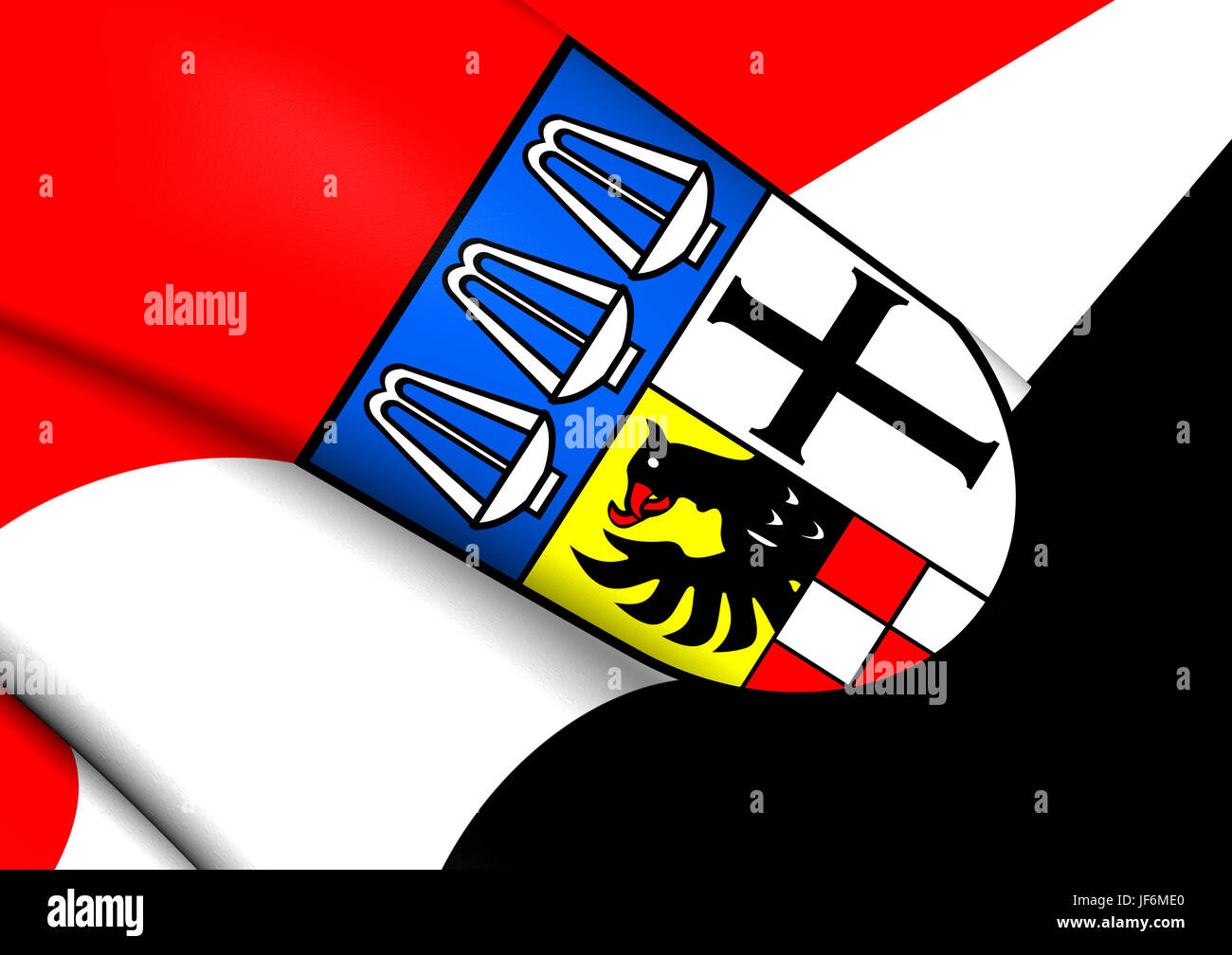 Flagge von Bad Kissingen, Deutschland. Stockfoto