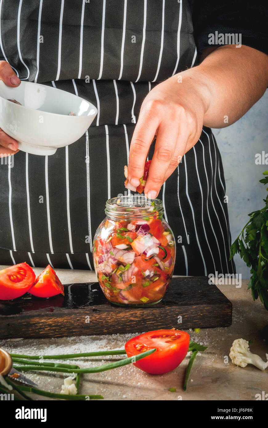 Konzept Einer Fermentierten Mahlzeit Haus Aus Der Dose Essen Und