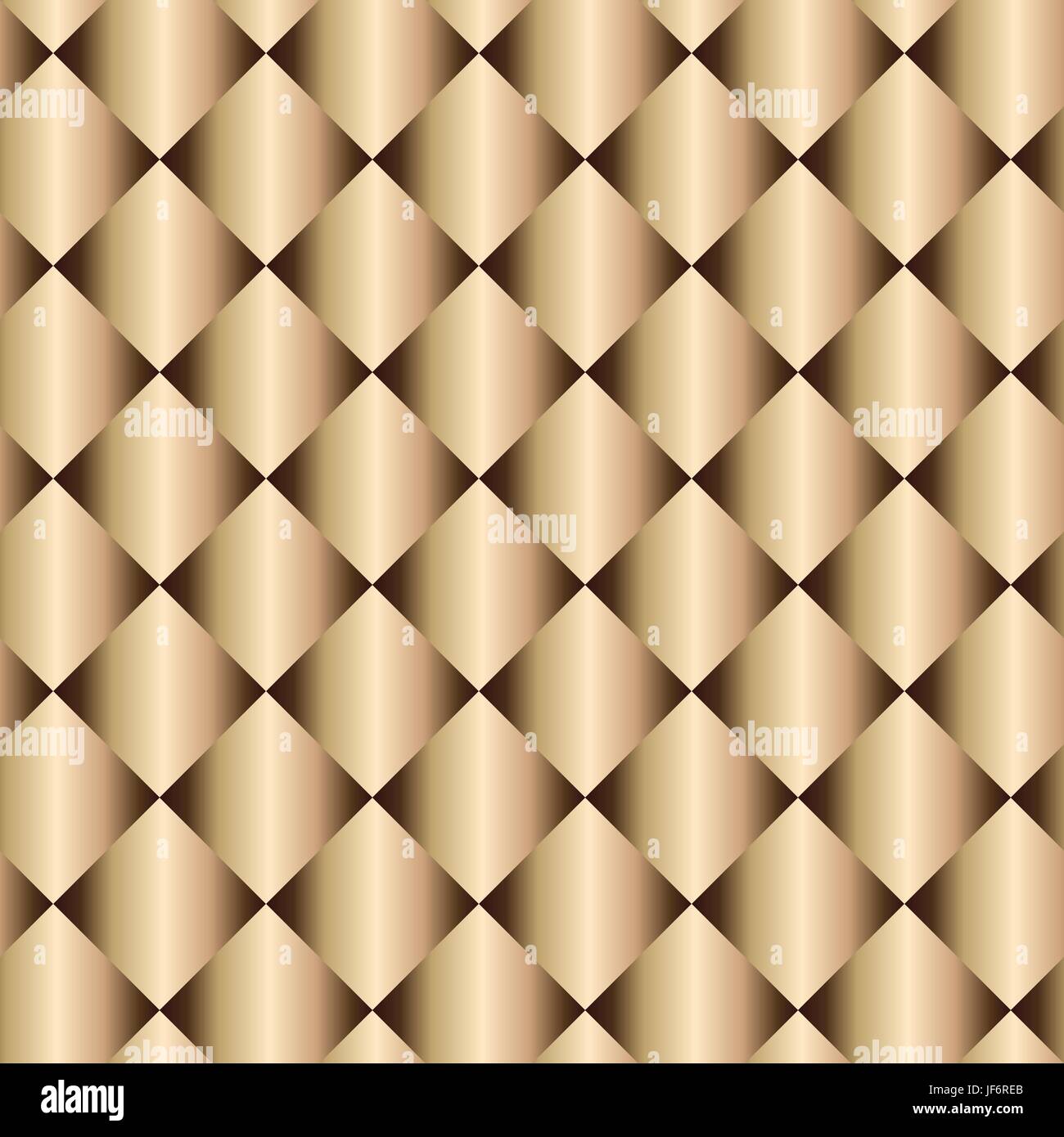 Vektor Metall gold Textur. Abstrakte Goldgrund mit quadratischen Details. Nahtlose Muster mit goldenen Fliesen, glänzende und Volumen-Effekt Stock Vektor