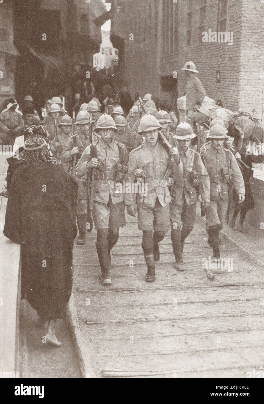 Britische Truppen auf Weg nach Bagdad, 1917 erfassen Stockfoto