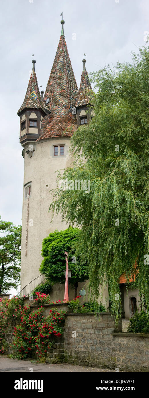 Der Diebesturm in Lindau am Bodensee, Bayern, Deutschland. Stockfoto