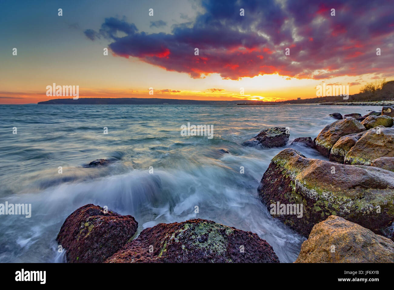 Spannende herbst Sonnenuntergang. Stockfoto