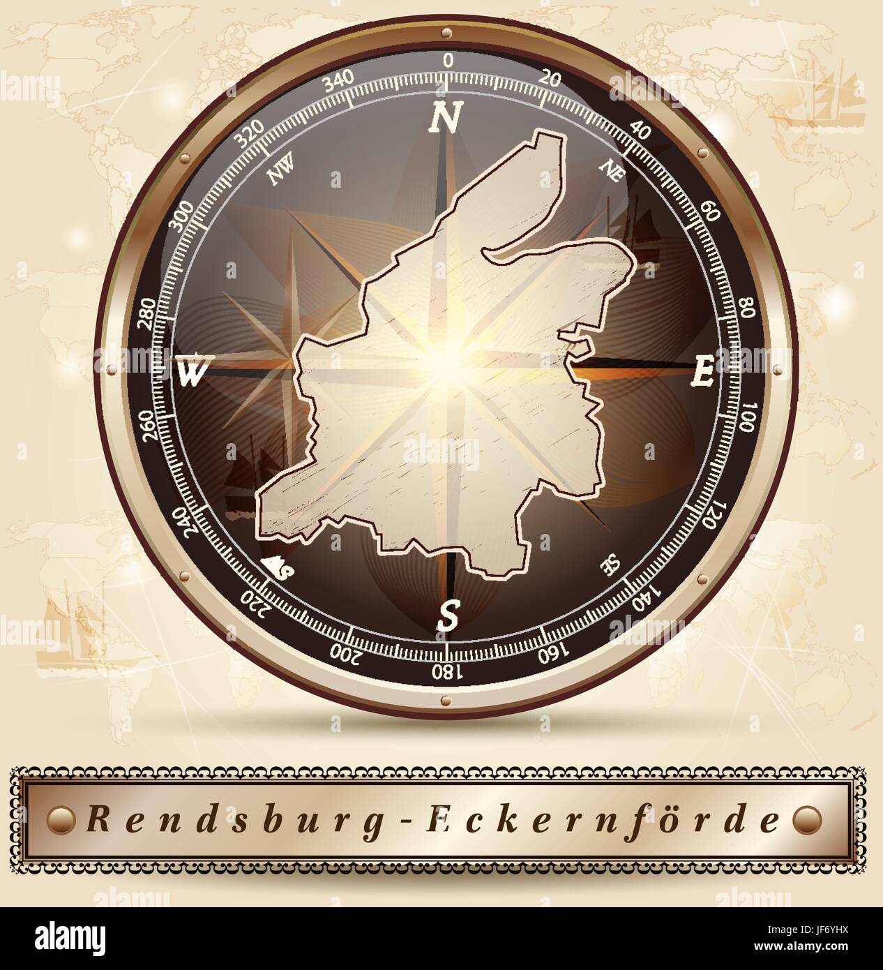 Karte von Rendsburg-eckernfoerde Stock-Vektorgrafik - Alamy