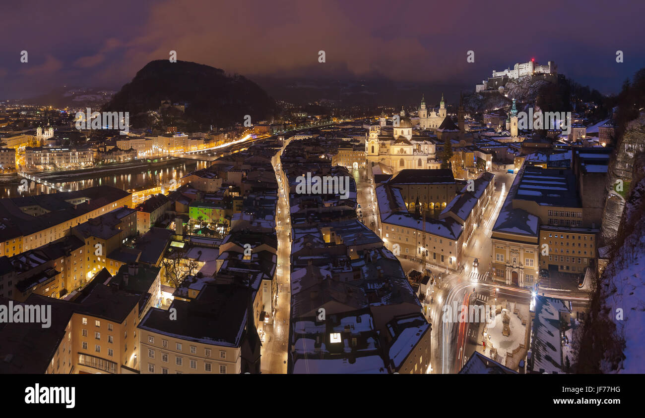 Salzburg-Österreich im winter Stockfoto