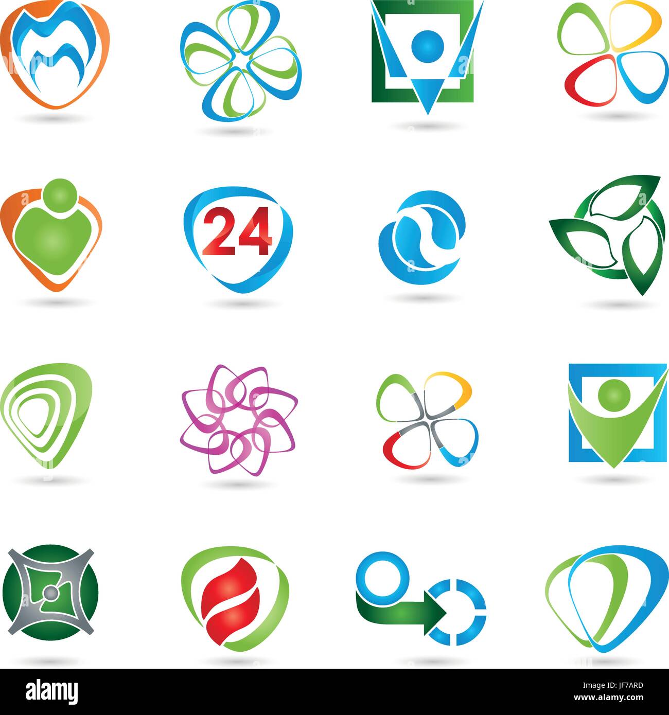 Blätter, Mensch, Mensch, Digital, Sammlung, Vektor, Logos, Arzt, Stock Vektor