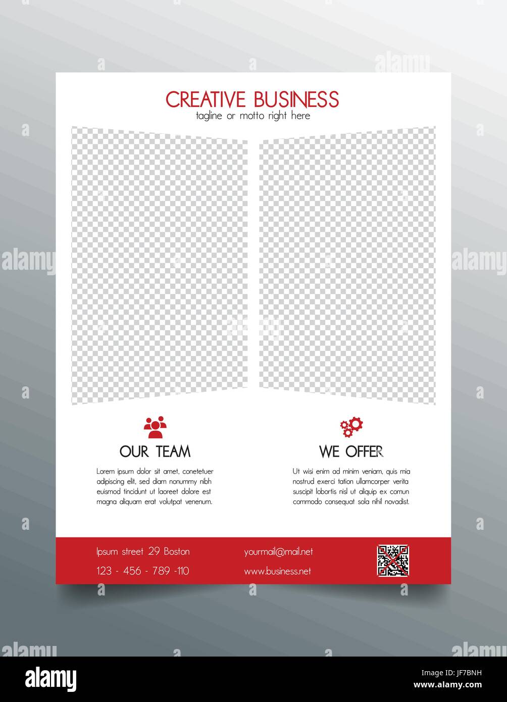 Kreative Business Flyer Vorlage - rote schlanke einfache modernes design Stock Vektor