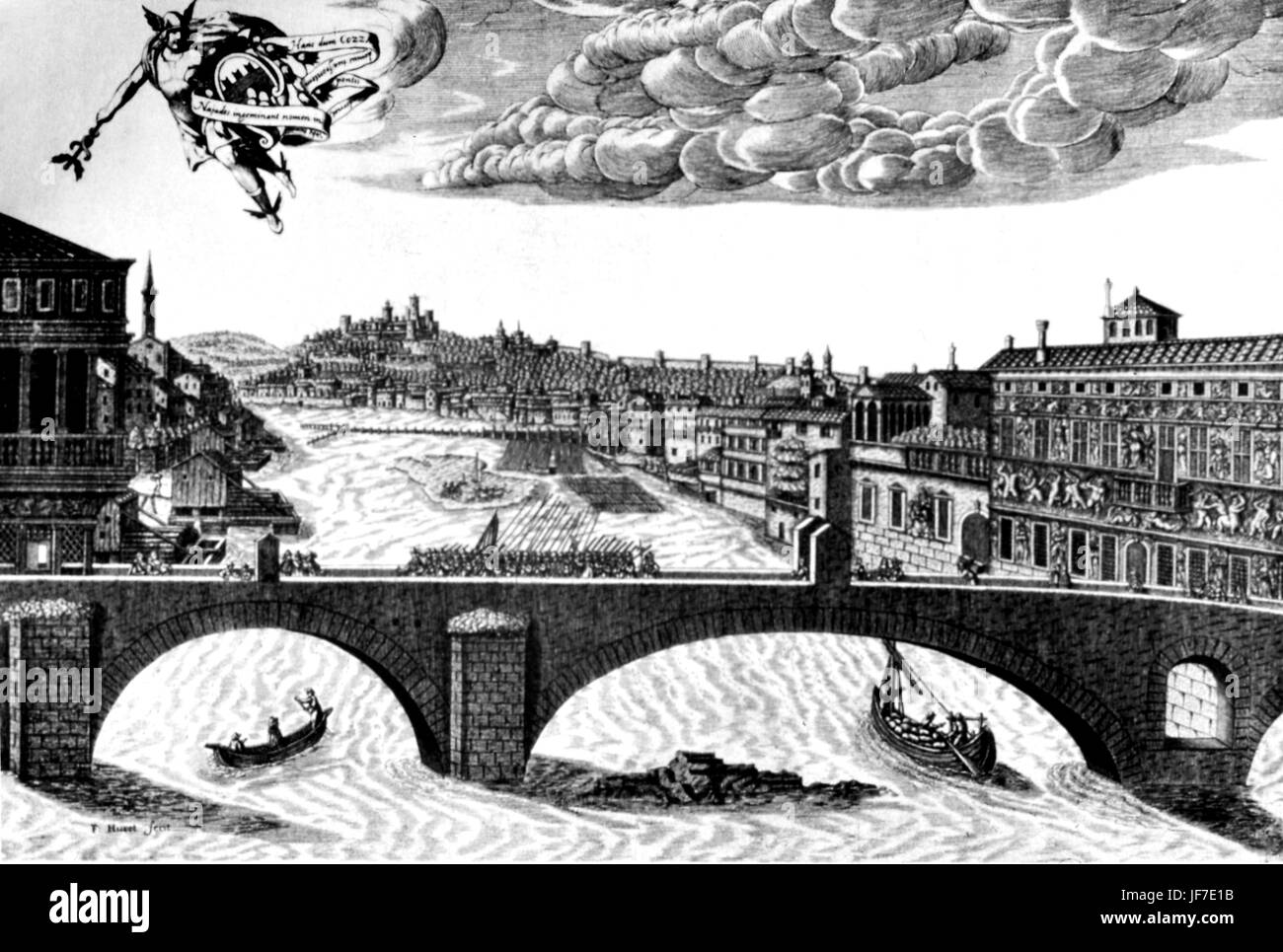 VERONA - Blick auf die Stadt aus dem 17. Jahrhundert Brücke Stockfoto