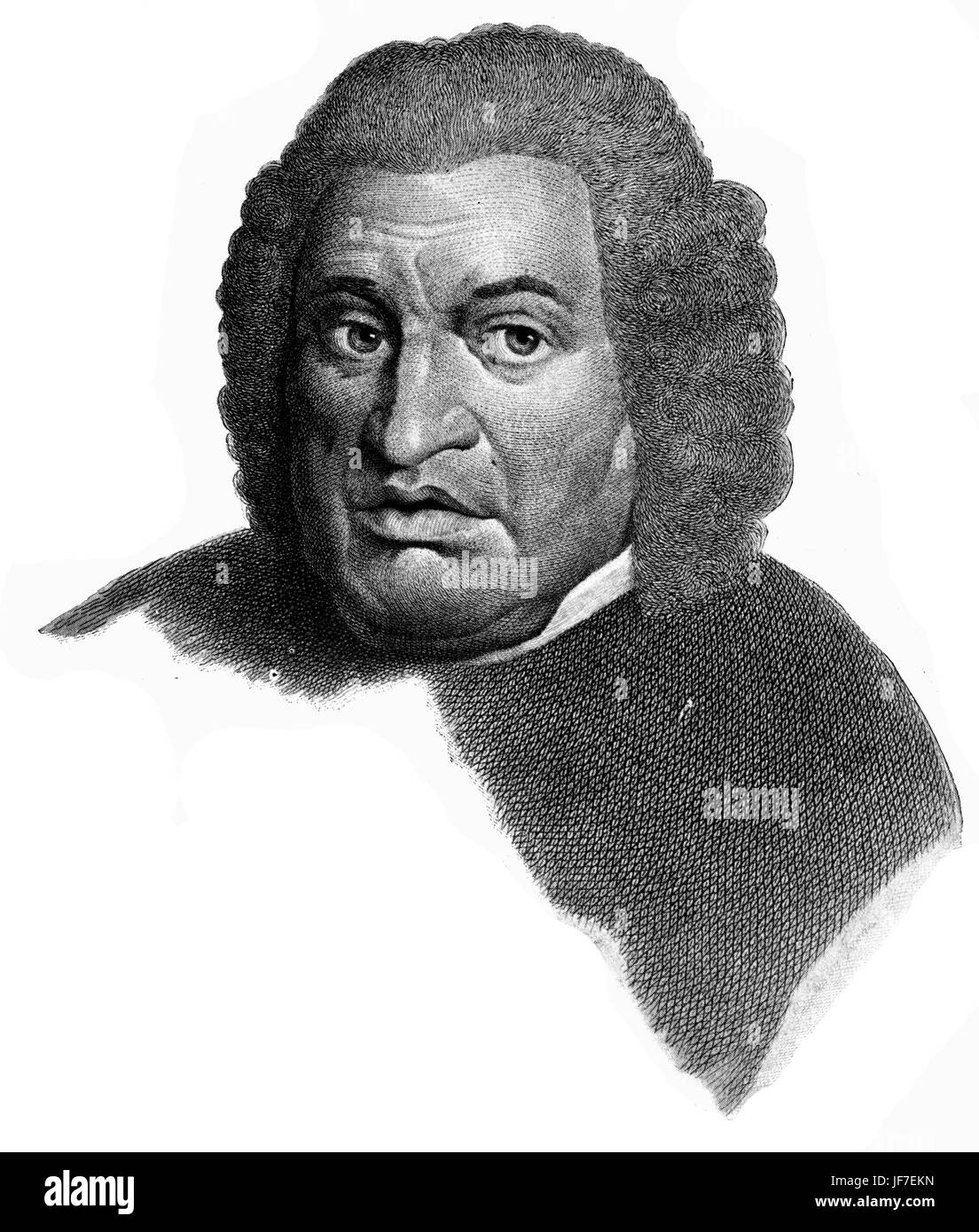 Samuel Johnson - aus dem Gemälde von James Barry, ca. 1781. Englische Essayist, Biograf, Lexikograph und Kritiker der englischen Literatur, 18. September 1709 - 13. Dezember 1784. Stockfoto