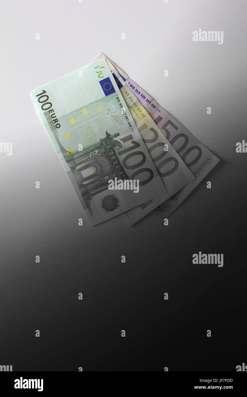 Euro-banknoten verschwinden in Schwarz, ungeregelten Kapitalmarkt Konzept, kopieren Raum Stockfoto