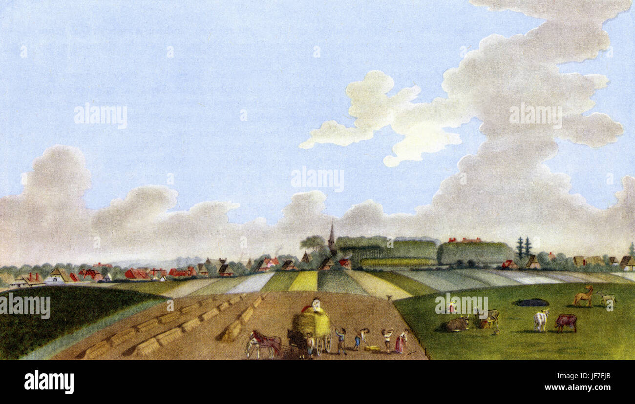 Winterhude und Eppendorf, Hamburg, 1792. Nach dem Aquarell von Wilhelm Wurmb. Künstler Termine unbekannt. Stockfoto