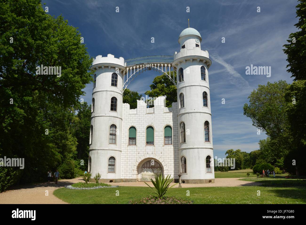 Das Schloss auf der Pfaueninsel (Pfaueninsel) in Berlin am 11. Juni 2017, Deutschland Stockfoto