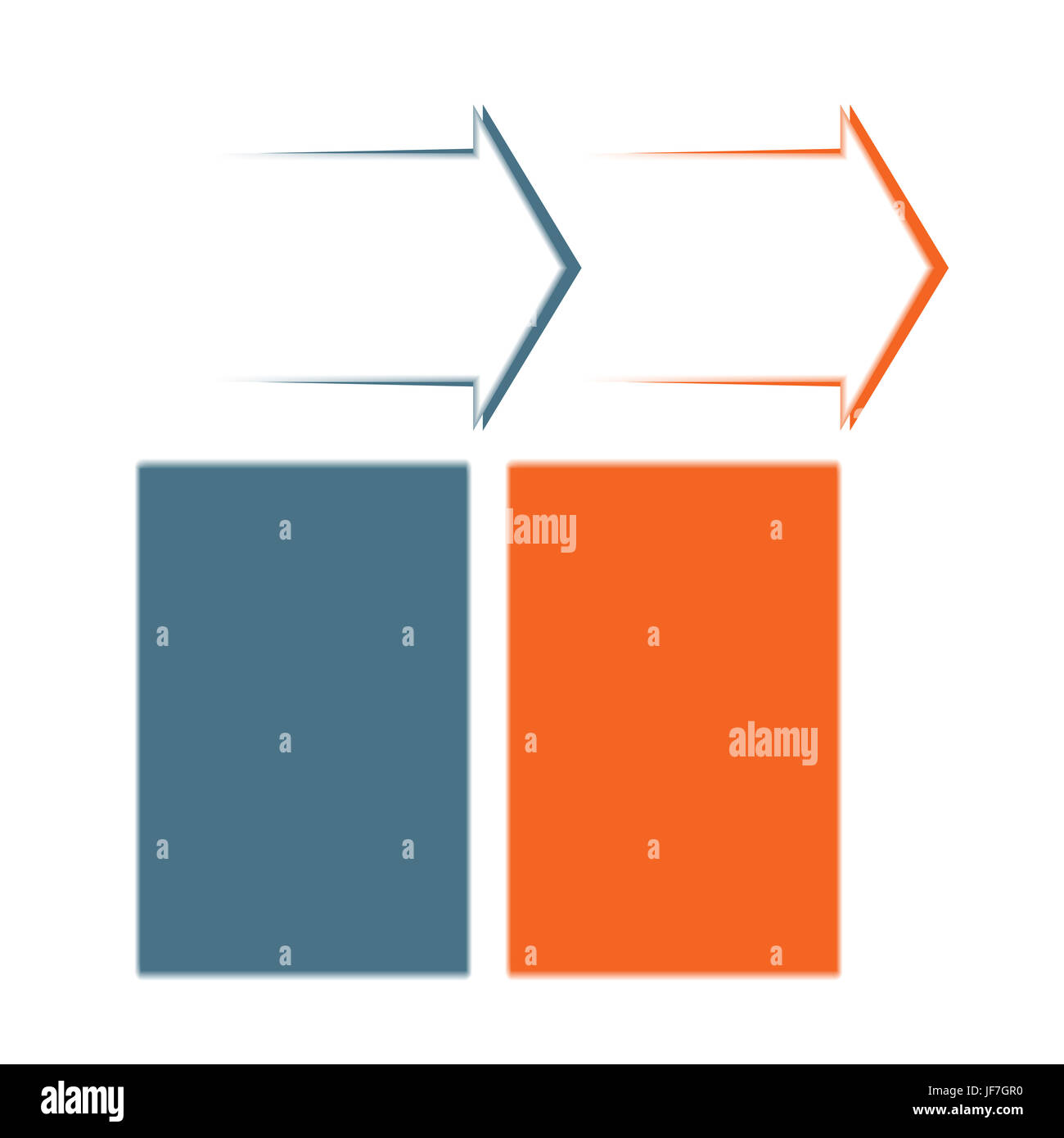 Horizontale Farbe Pfeile, Vorlage Infografik für 2 Stellung, Optionen, Schritte oder Verfahren eingestellt. Stockfoto