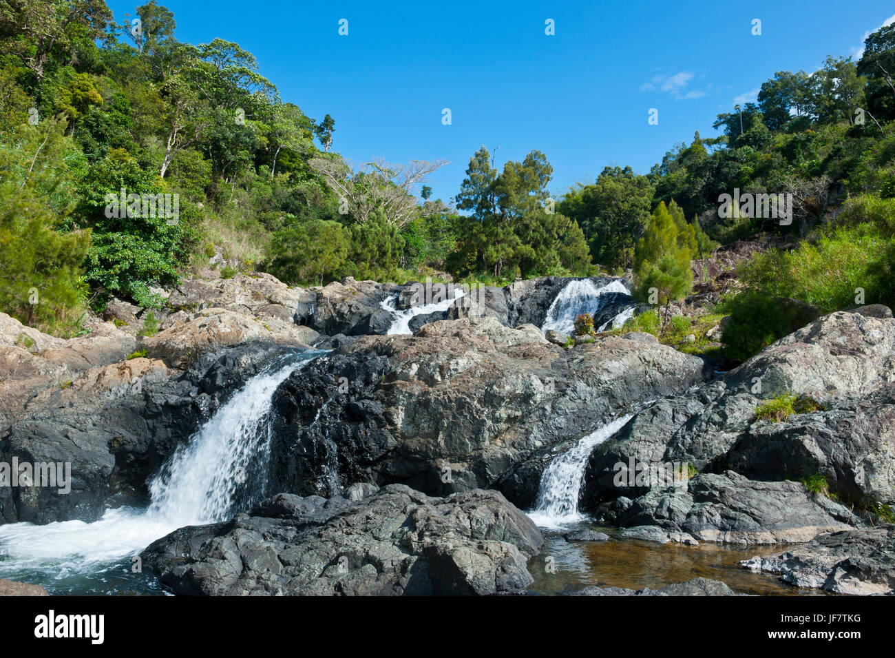 Wasserfälle von Ciu an der Ostküste von Grande Terre, Neukaledonien, Melanesien, Südsee Stockfoto