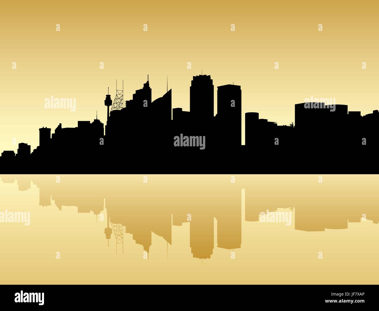 Skyline Silhouette der Stadt Sydney, Australien. Stock Vektor