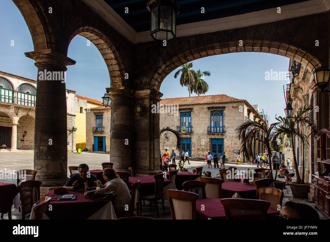Restaurant in der PLAZA DE CATEDRAL - Havanna Kuba Stockfoto