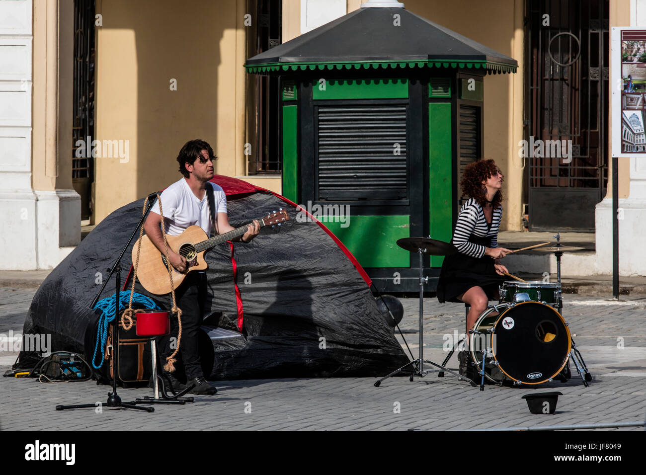 Musiker im PLAZA VIEJA in alten Habana - Havanna, Kuba Reisen Stockfoto