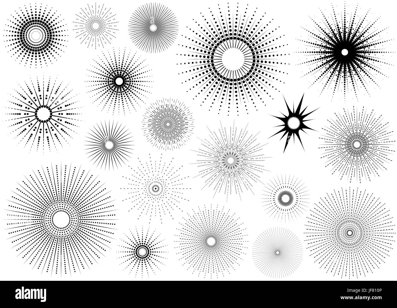 Sonnenlicht, Sonnenstrahl, Sonnenschein, Explosion, platzen, Feuerwerk, Feuerwerk, Glanz, Stock Vektor
