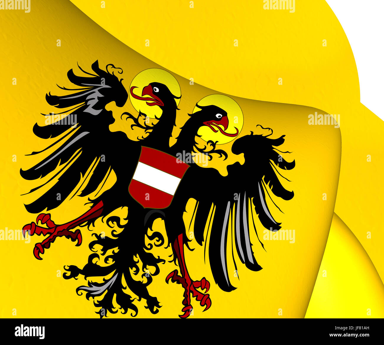 Römisch Deutsches Reich Flagge (1437-1493) Stockfoto