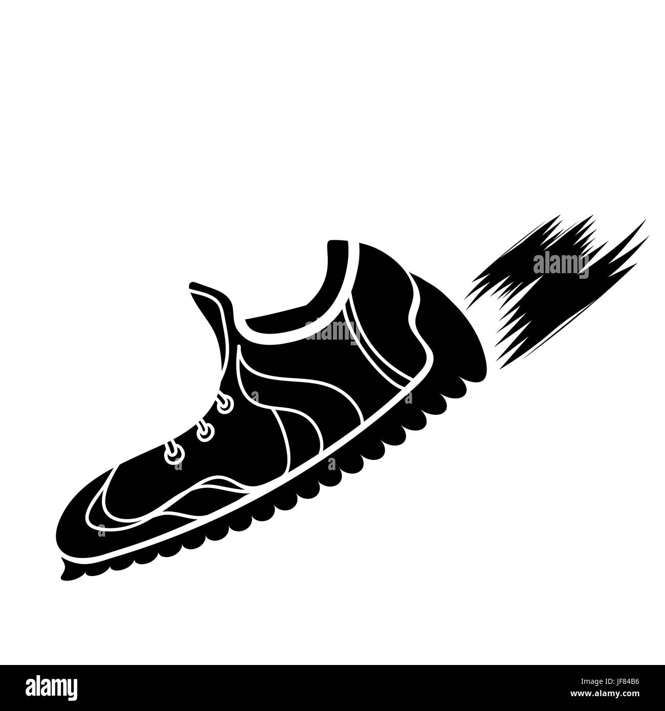 Silhouette der Laufschuhe, Isolated on White Background Stock Vektor