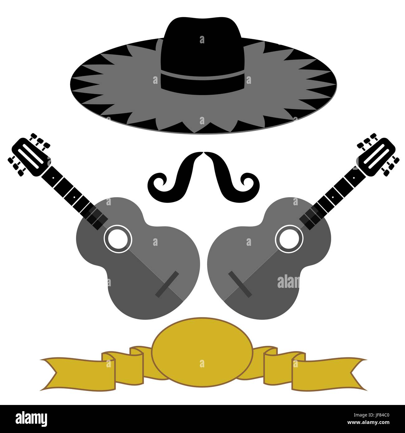 Discokugel trägt einen mexikanischen Sombrero-Hut und Schnurrbart