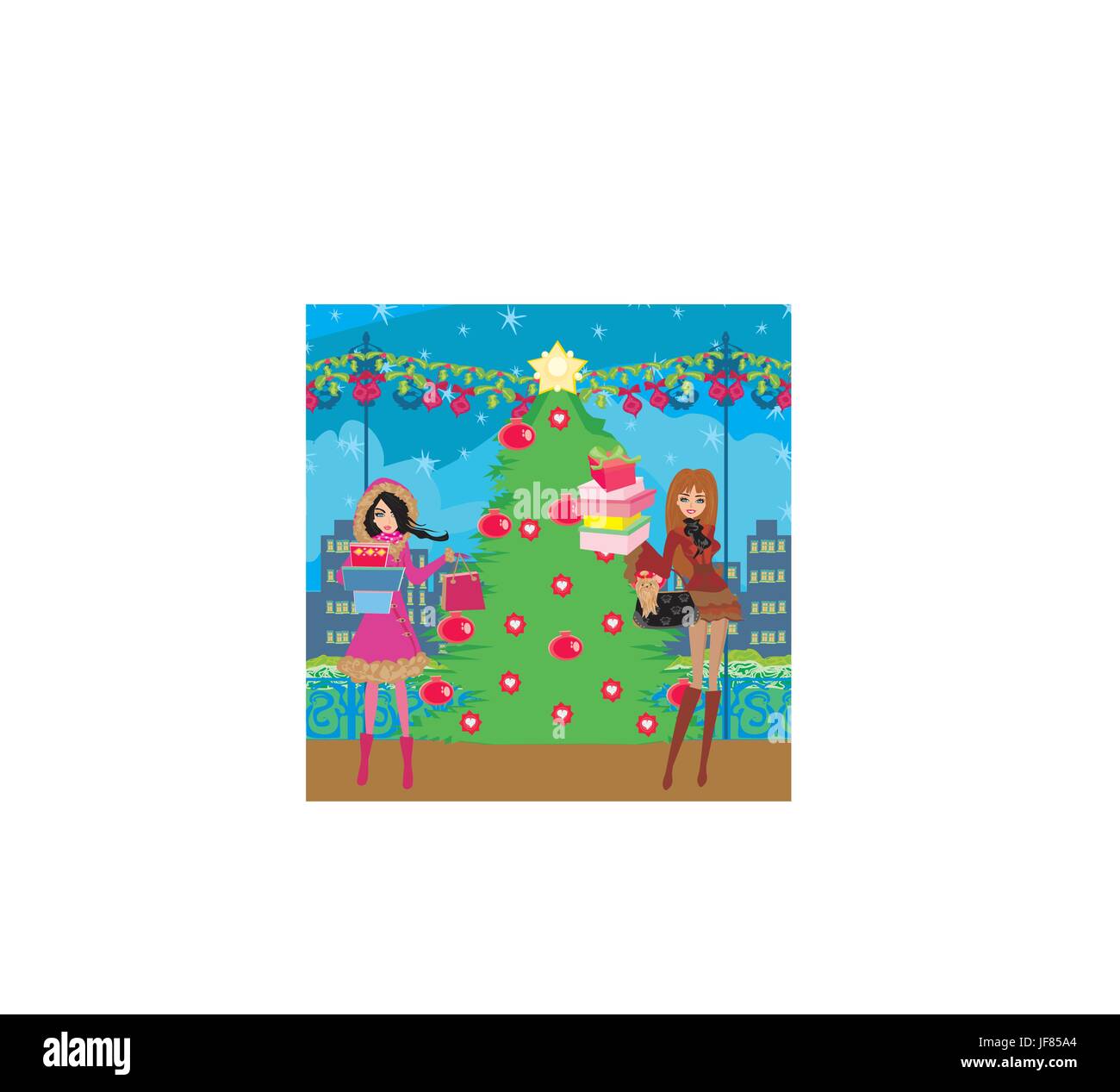 Frau, Haus, Gebäude, Frauen, Ort, Stadt, Mode, Risiko, Winter, Verkehr, Stock Vektor