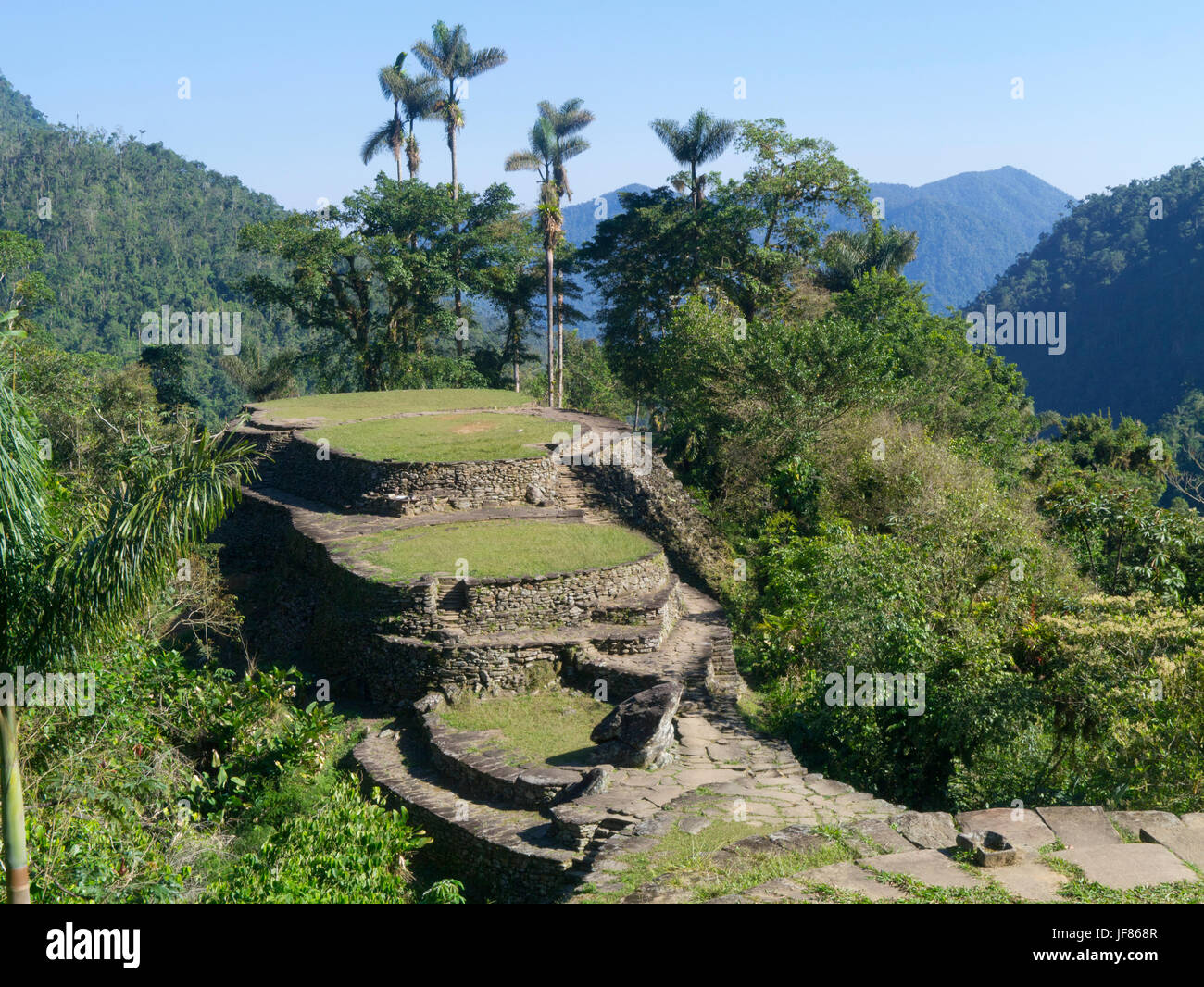 Die Terrassen der Lost City, Sierra Nevada, Santa Marta, Kolumbien Stockfoto