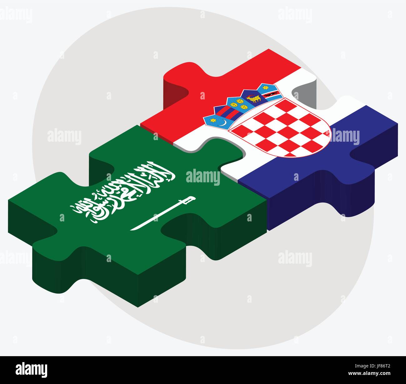 Saudi Arabien und Kroatien Flaggen Stock Vektor