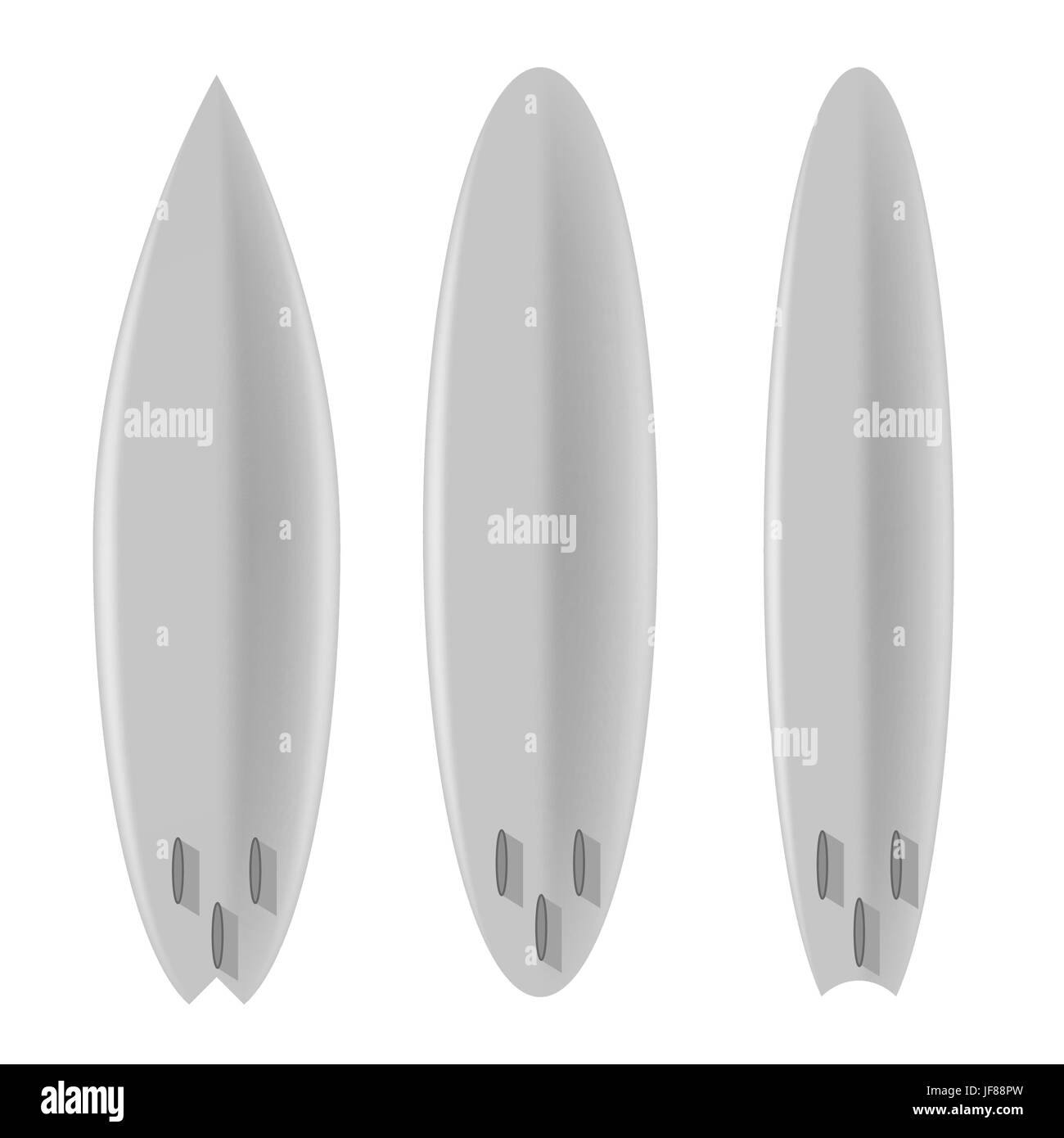 Satz von Board zum Surfen, Isolated on White Background Stock Vektor