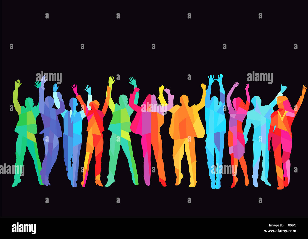 Gut gelaunt in der Gruppe Stockfoto