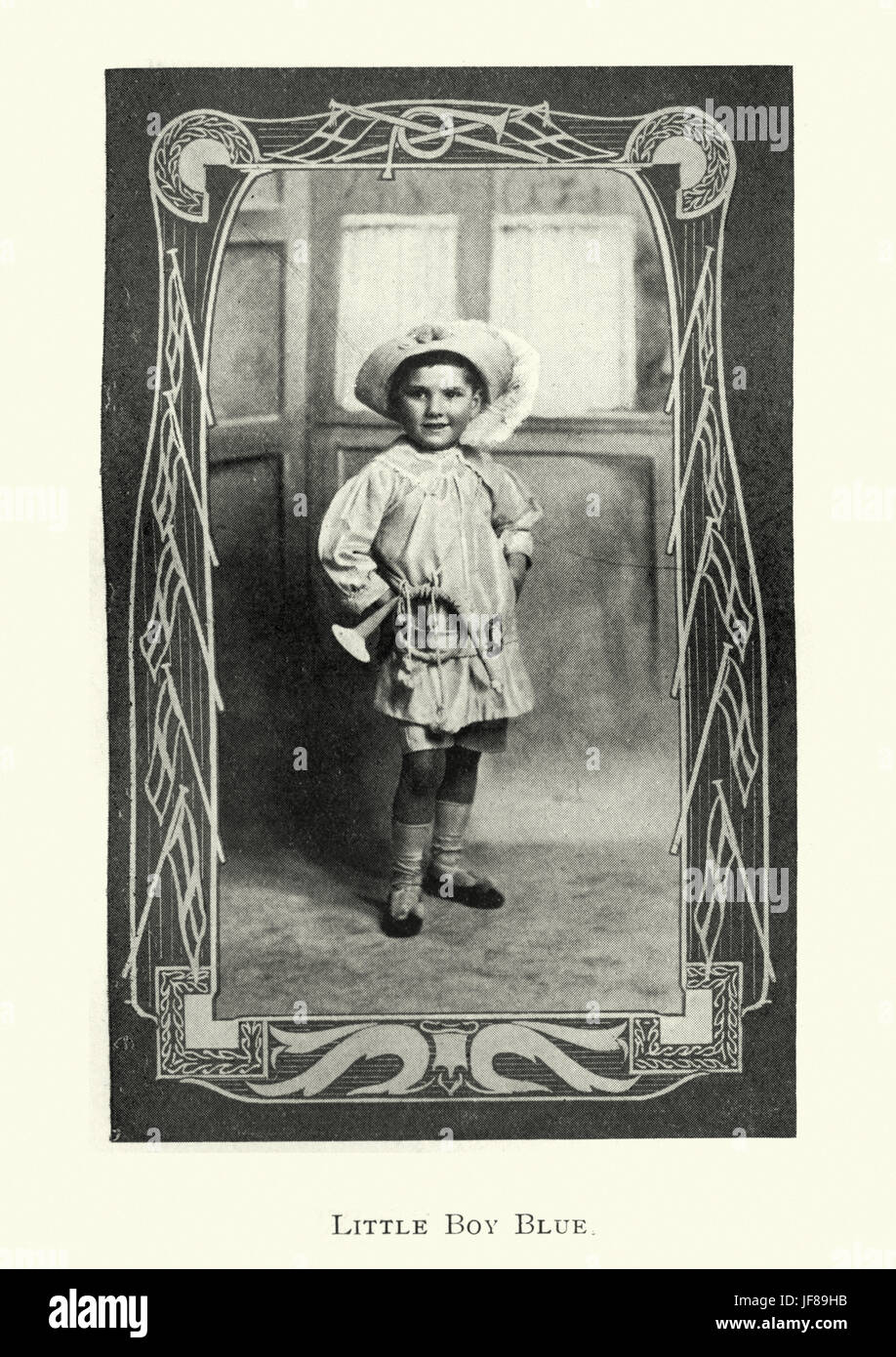 Little Boy Blue, Edwardian Foto eines kleinen Jungen, c. 1913 Stockfoto