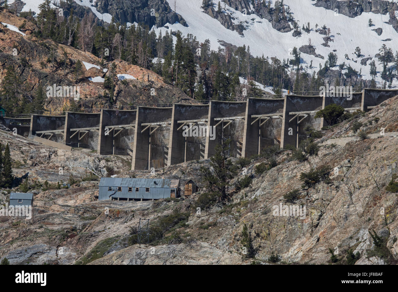 Gem Lake Dam besessen und durch Southern California Edison betrieben. In der Sierra Nevada backcountry oben Agnew See in Mono County California USA Stockfoto