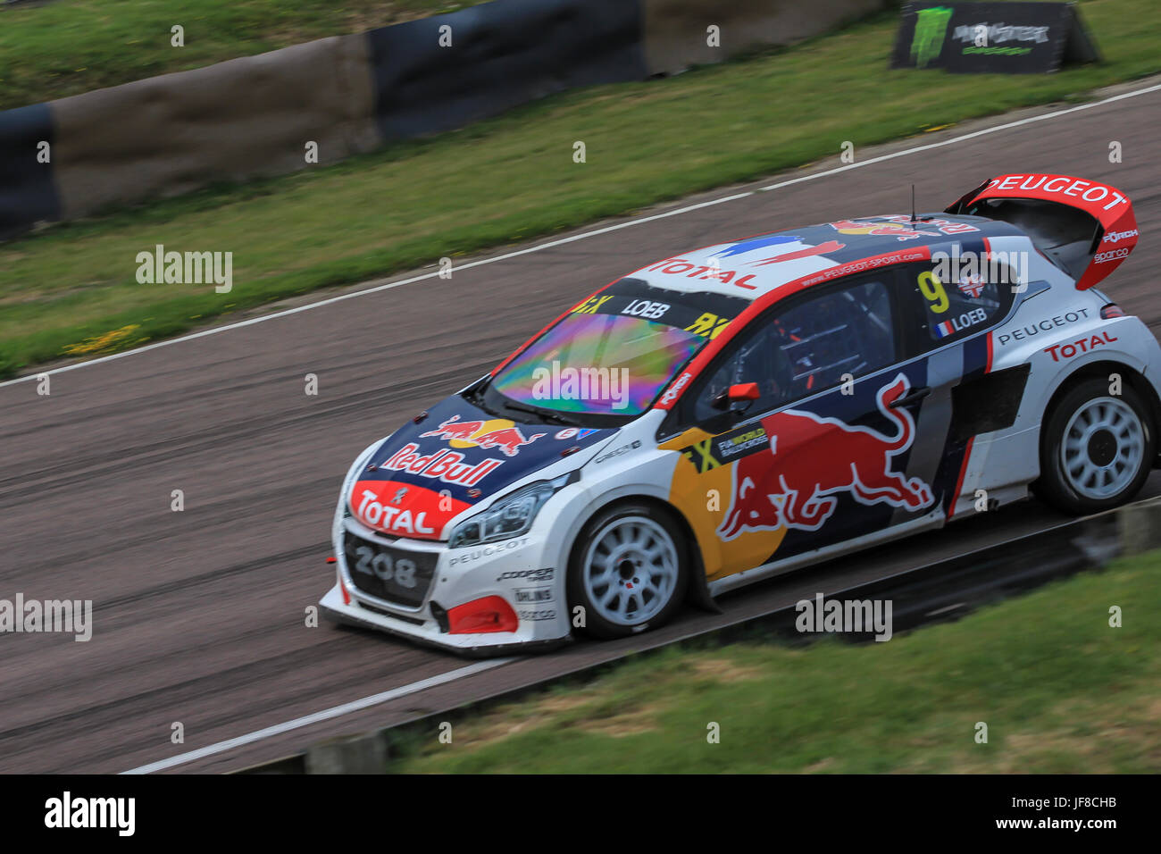 Lydden Hill Racing Circuit am letzten Tag der World Rally Cross hier stattfindet, bewegt sich auf der Rennstrecke von Silverstone WRX von seinem Geburtsort entfernt. Stockfoto