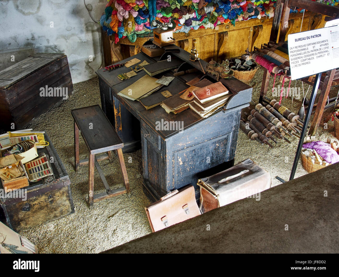 Webstuhl Zimmer, Musée Maurice Dufresne Foto 2 Stockfoto