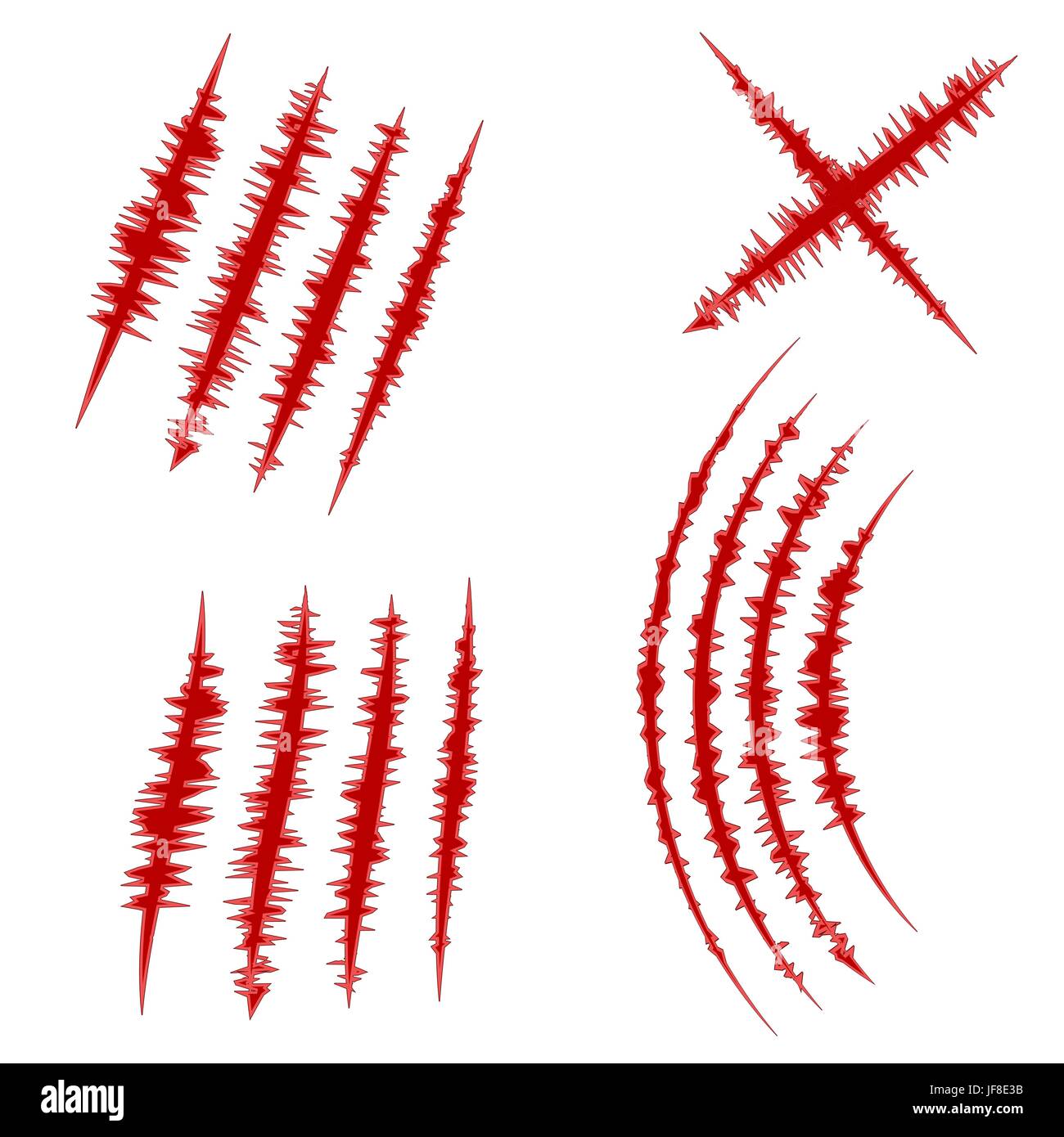 Monster-Red Claw-Sammlung Isolated on White Background Stock Vektor