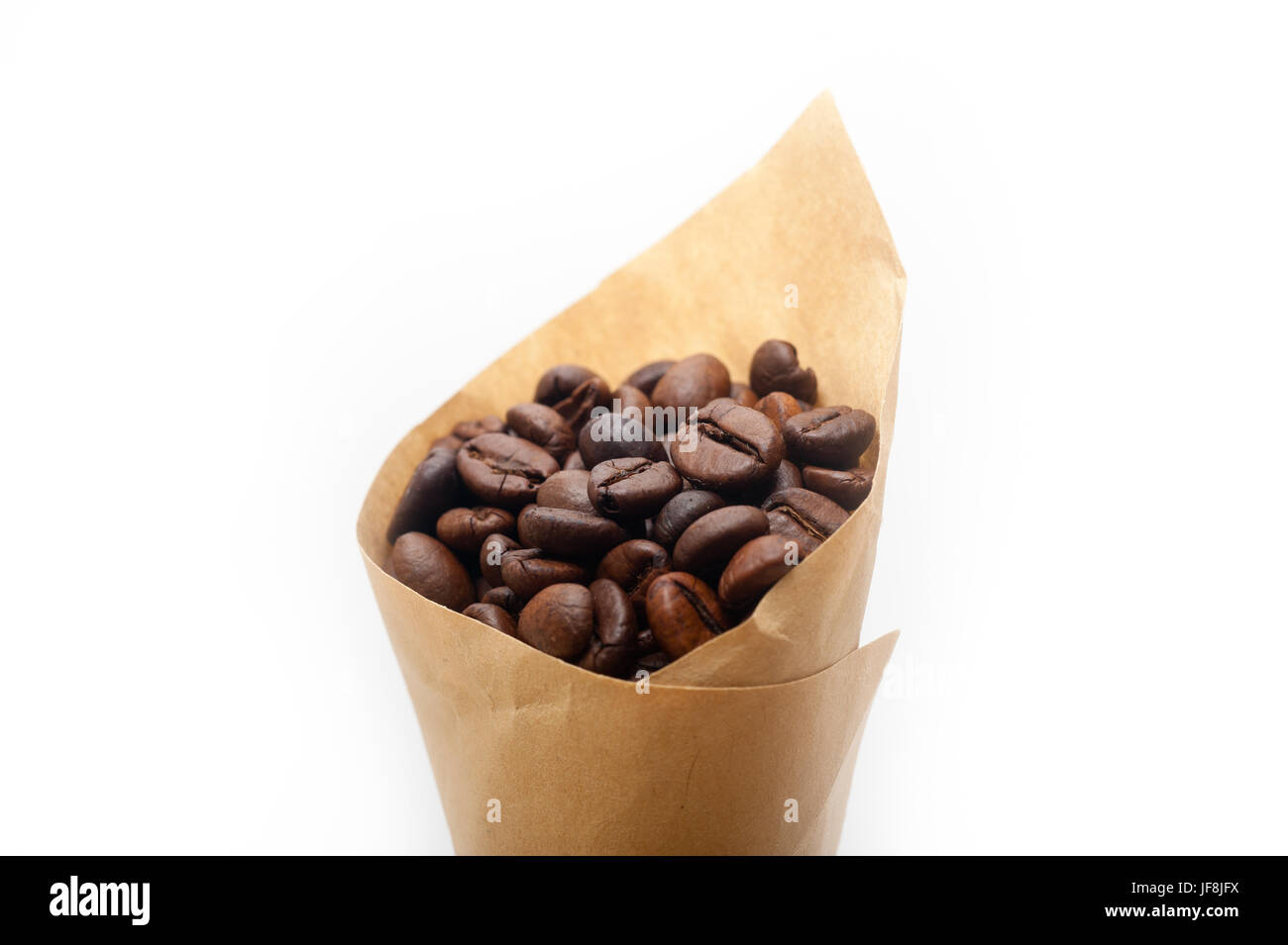 Espresso Kaffeebohnen auf ein Papier-Membran Stockfoto