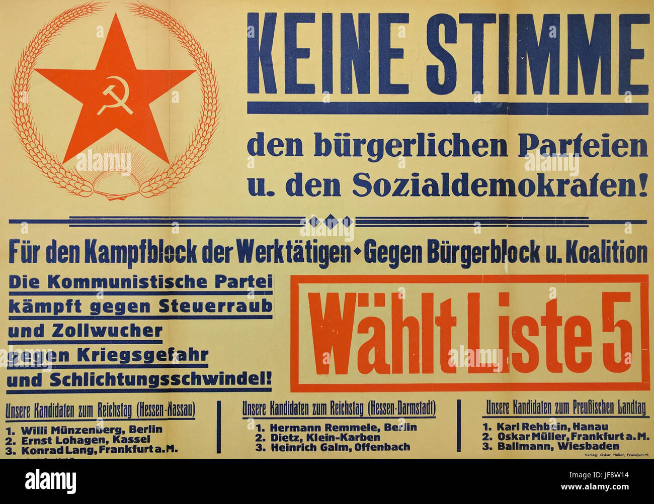 Kommunistische Partei Deutschlands Plakat 32534189365 o Stockfotografie