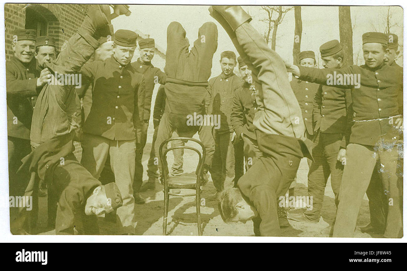 In de Kazerne, das Leben in der Kaserne während des Ersten Weltkriegs Stockfoto