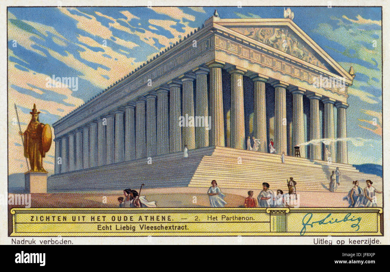 Der Parthenon. Szenen des antiken Athens. Liebig Sammler Karte 1933 Stockfoto